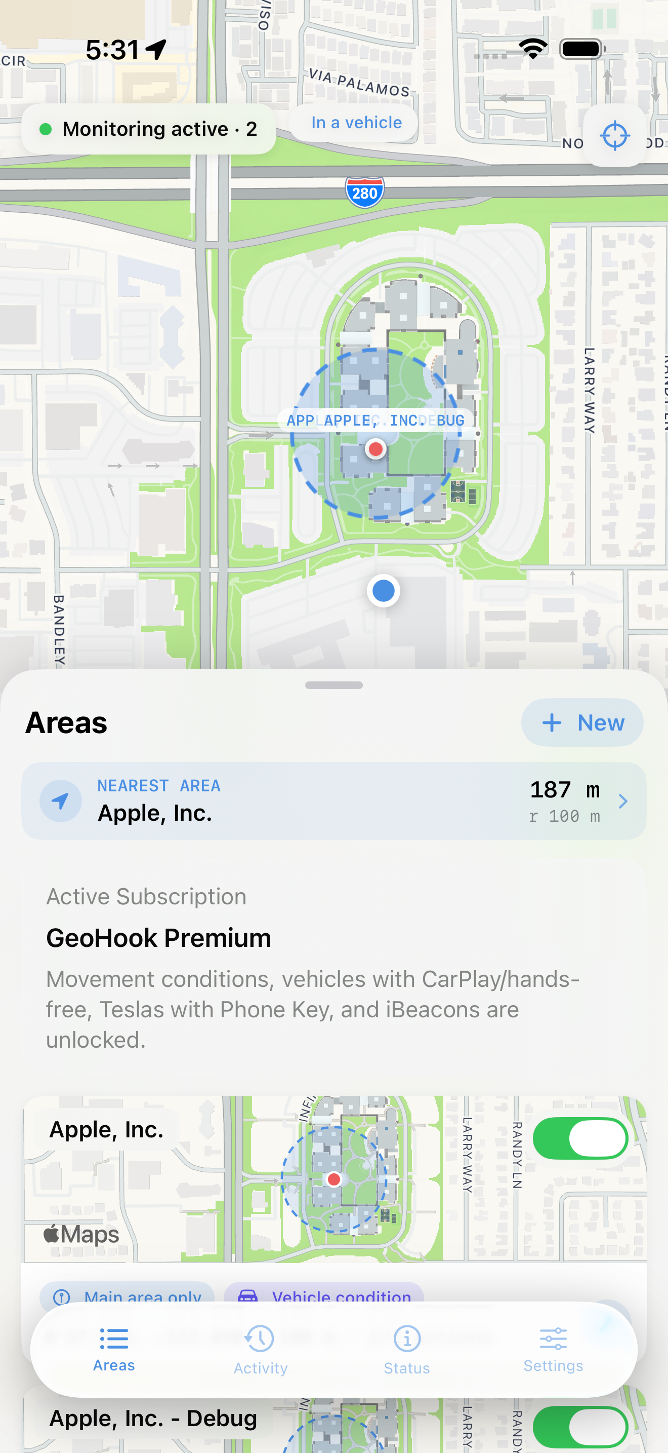 Home screen showing the live in-vehicle state the moment CarPlay connects